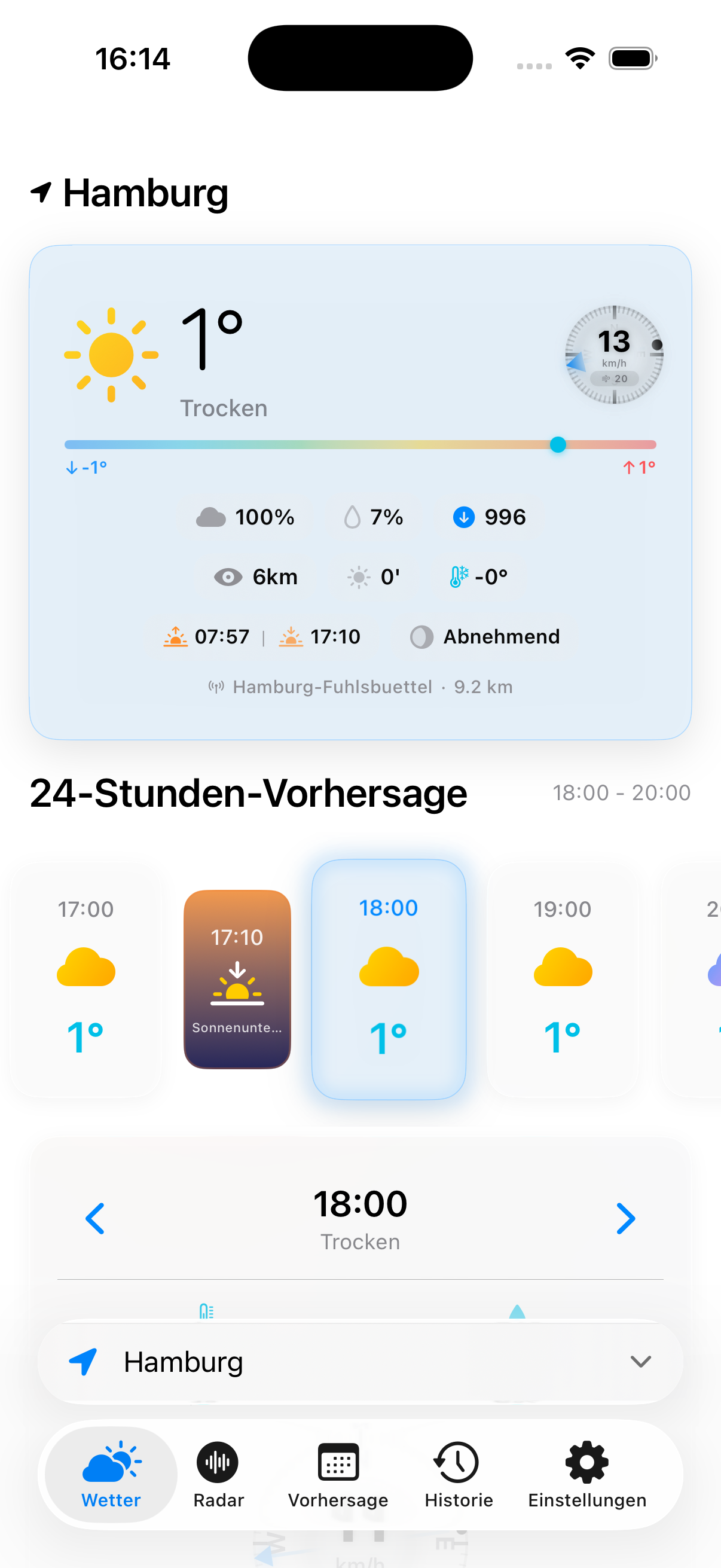 EchtWetter iPhone Screenshot