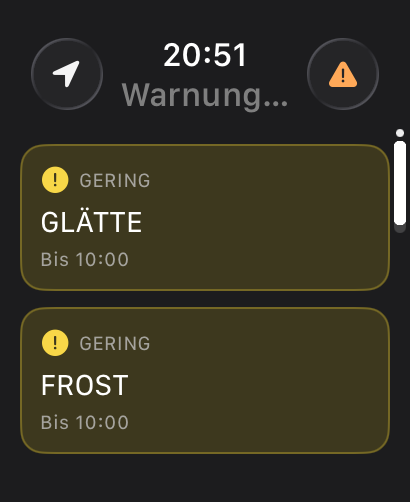 Apple Watch Warnungsansicht
